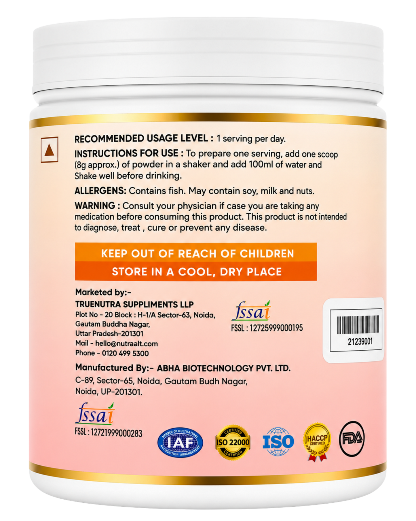 NutraAlt Skin Glow Collagen Booster – Orange Flavour