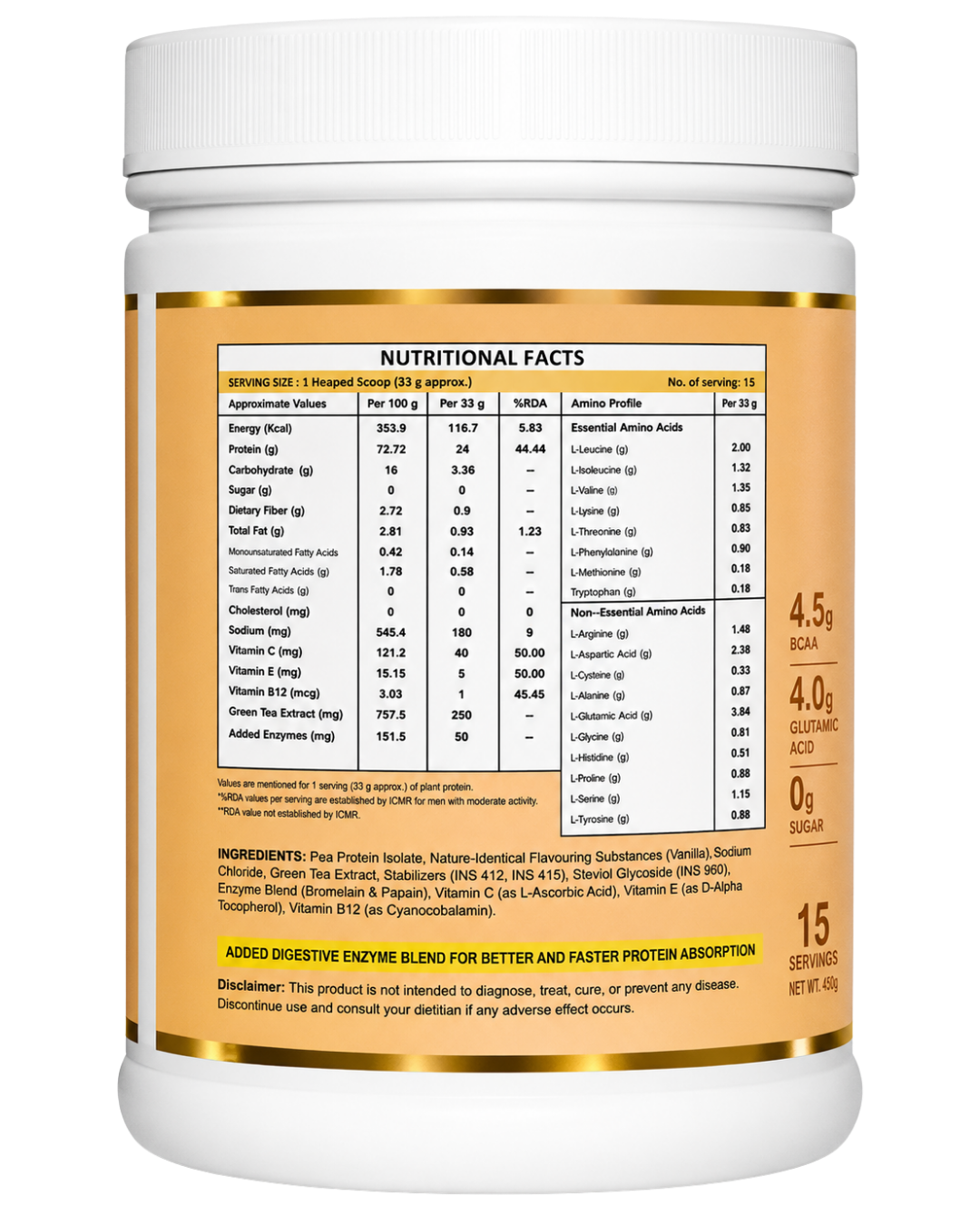 NutraAlt Plant Protein – Vanilla Flavour | Vegan Protein Powder
