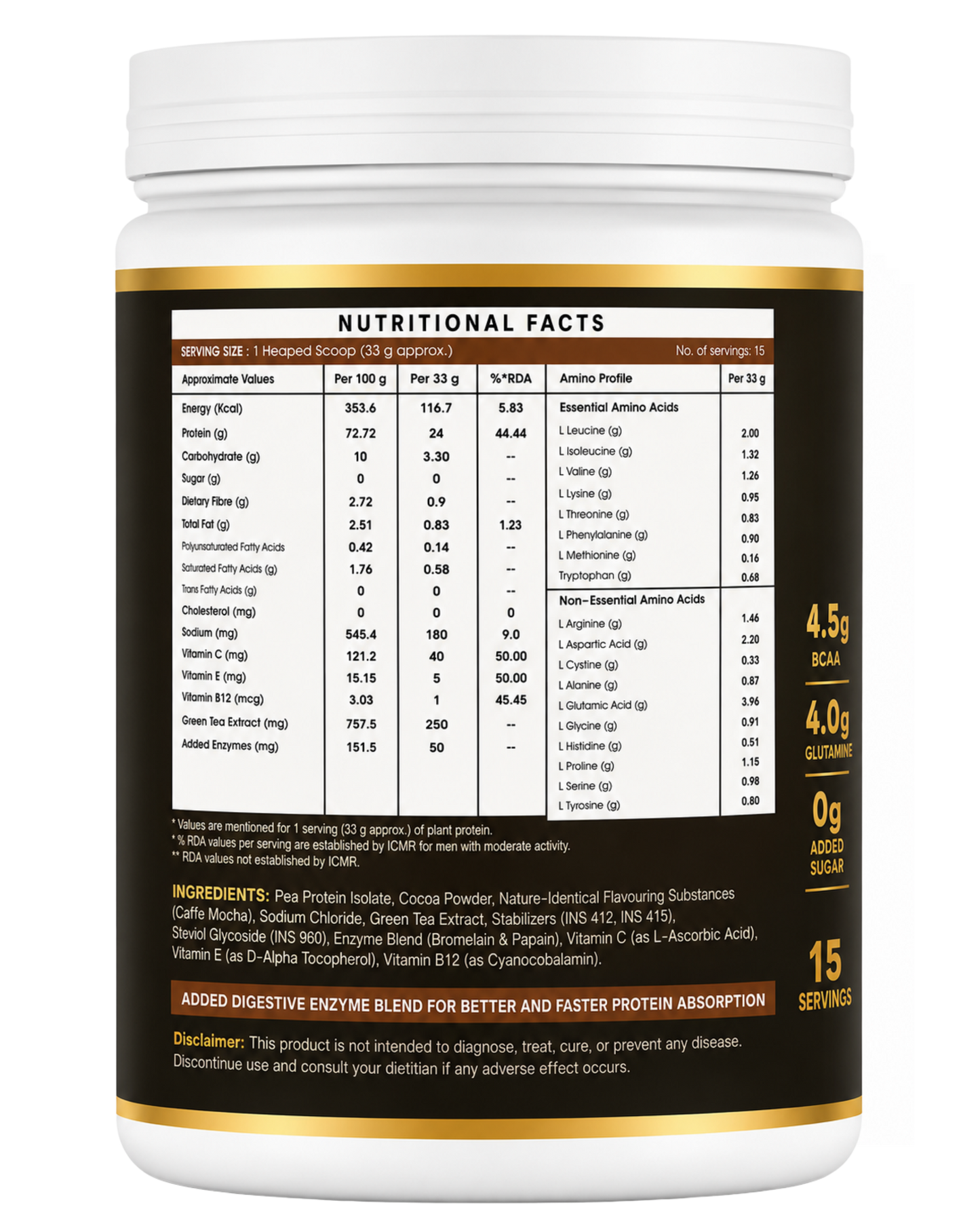 NutraAlt Plant Protein – Caffe Mocha Flavour | Vegan Protein Powder