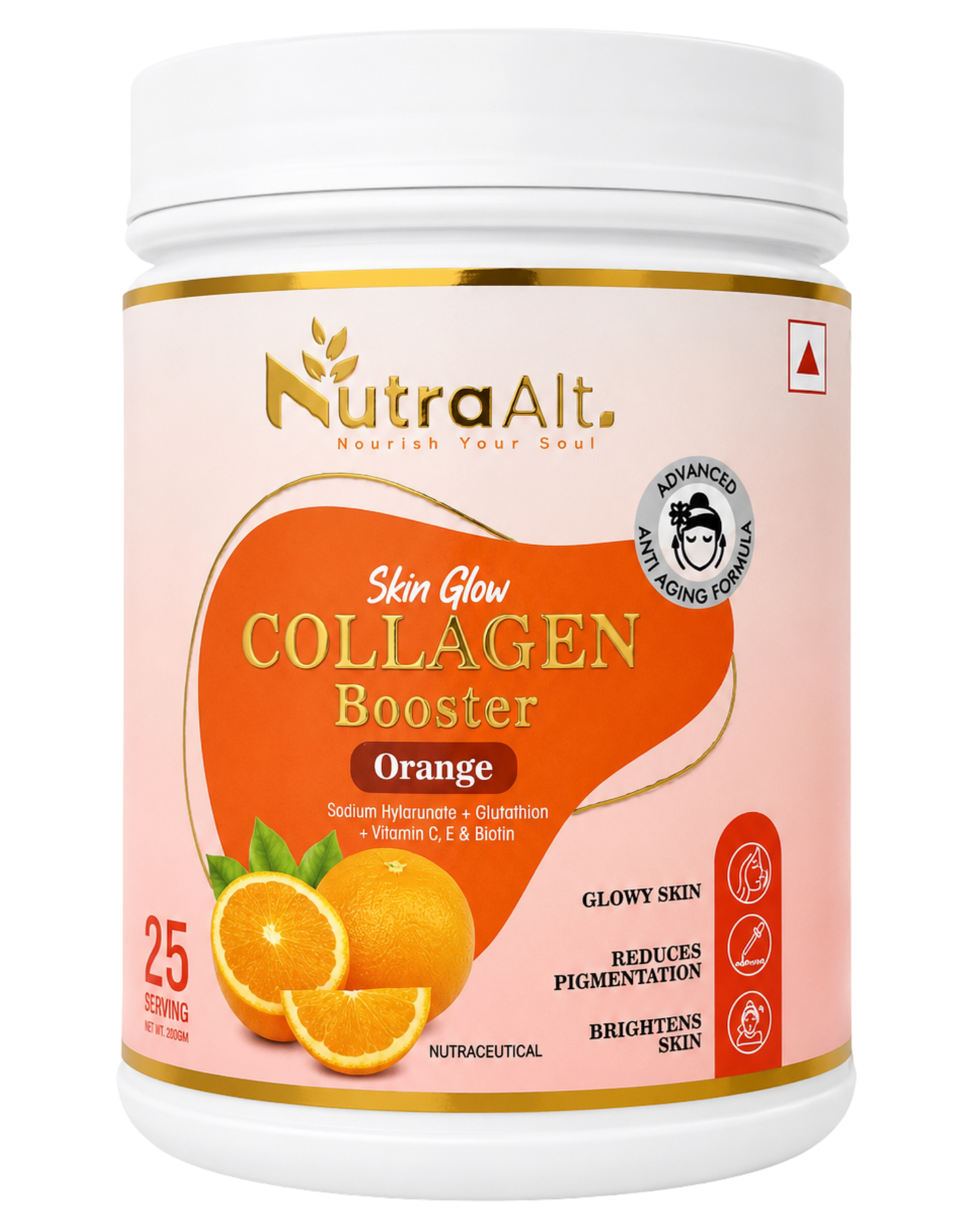 NutraAlt Skin Glow Collagen Booster – Orange Flavour