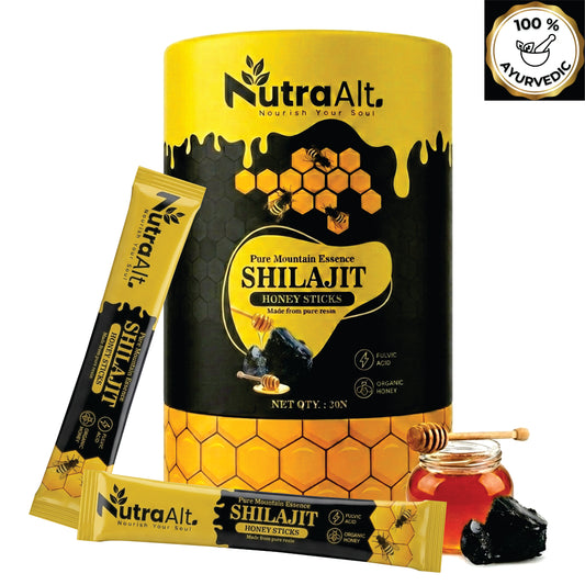 NutraAlt Shilajit Honey Sticks | Pure Shilajit with Organic Honey