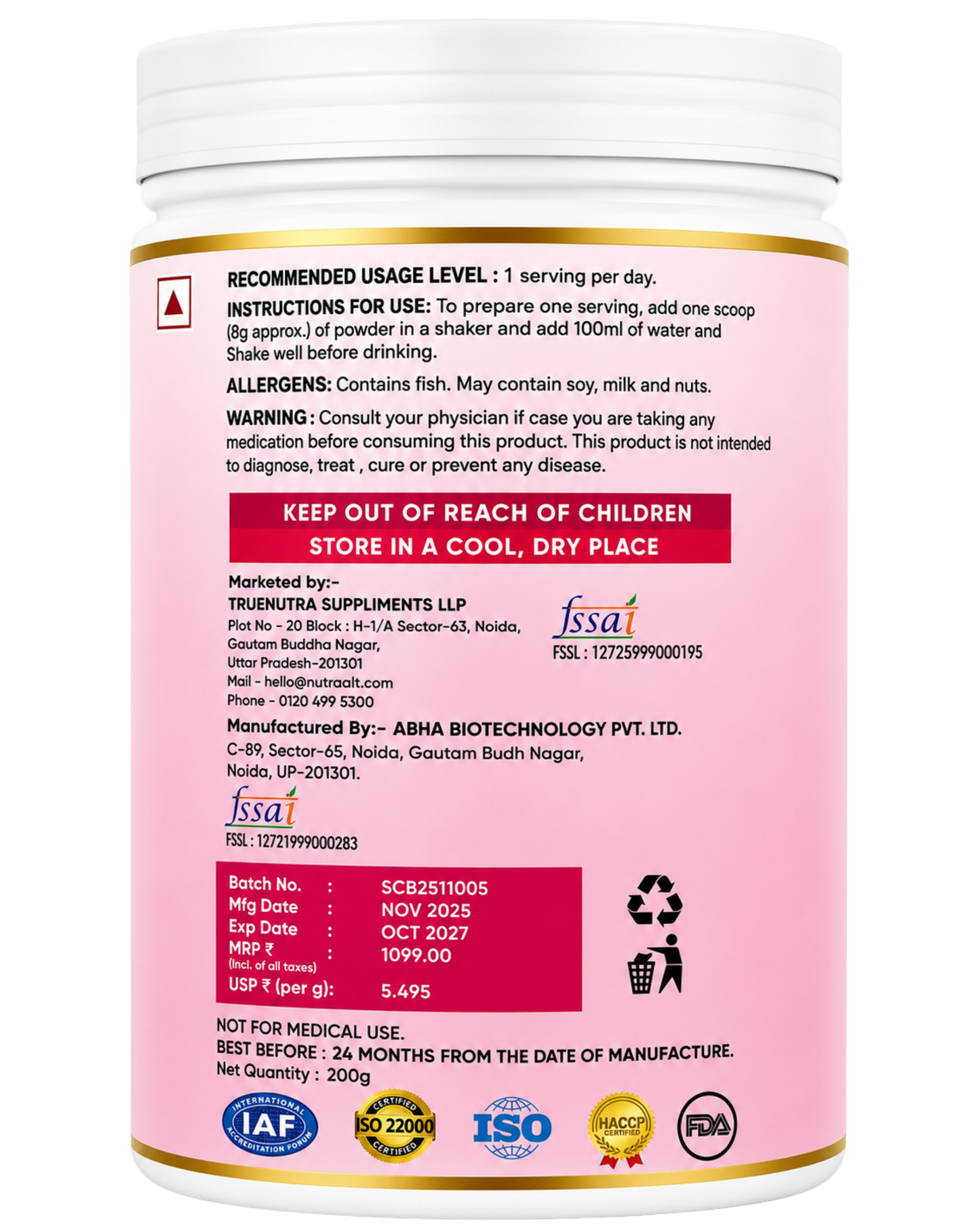 NutraAlt Skin Glow Collagen Booster – Fruit Punch Flavour