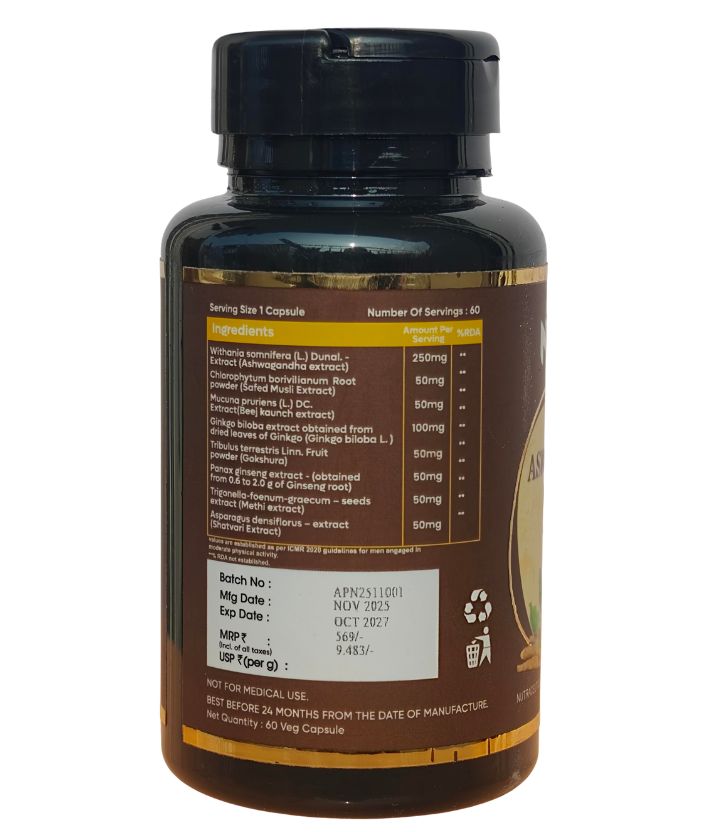 NutraAlt Ashwagandha Power Plus Capsules | Stress & Strength Support