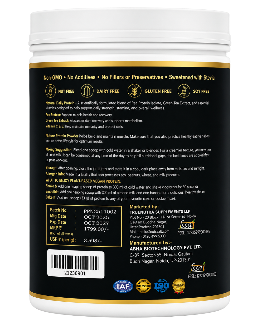 NutraAlt Plant Protein – Caffe Mocha Flavour | Vegan Protein Powder